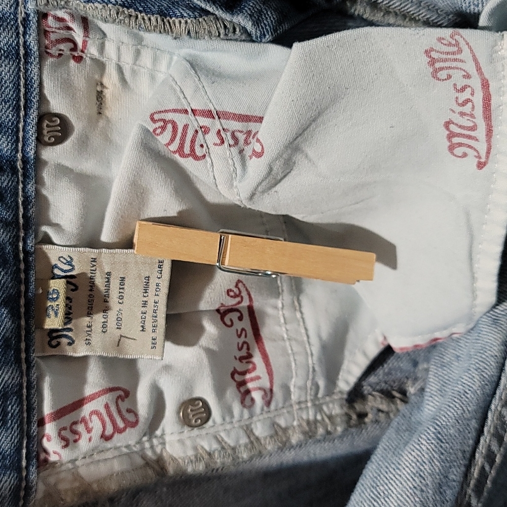Miss Me Marilyn 26 Bootcut Patchwork Boho Cottagecore Indie Distressed Blue Jean - Picture 12 of 16